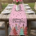 thumbnail image 5 of Pink Christmas Trees Table Runner 36 Inches Small - Winter Xmas Colorful Pine Snowflakes Kitchen Dining Burlap Linen Tablerunner for Small/Round/Square/Wedding/Coffee/Dining Table Party 13 x 36, 5 of 9