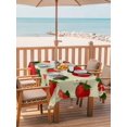 thumbnail image 2 of Outdoor Tablecloths with Umbrella Hole & Zipper, Beige Red Strawberry 54x80 Inch Tablecloth Rectangle, Spring Floral Watercolor Summer Botanical Waterproof Table Cloth, Patio/Pool Table Covers, 2 of 8