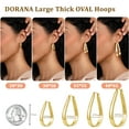 thumbnail image 5 of DORANA 18K Gold Plated Hoop Earrings for Women Hypoallergenic S925 Sterling Silver Earrings Big Hoops Wedding Birthday Valentines Day Jewelry Gifts Teen Girlfriend Wife Mom Bride Daughter Age Ideas, 5 of 6