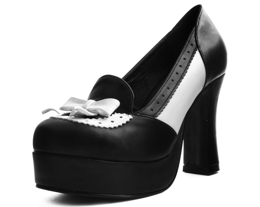 Black & White Loafer Platform Heel - Walmart.com