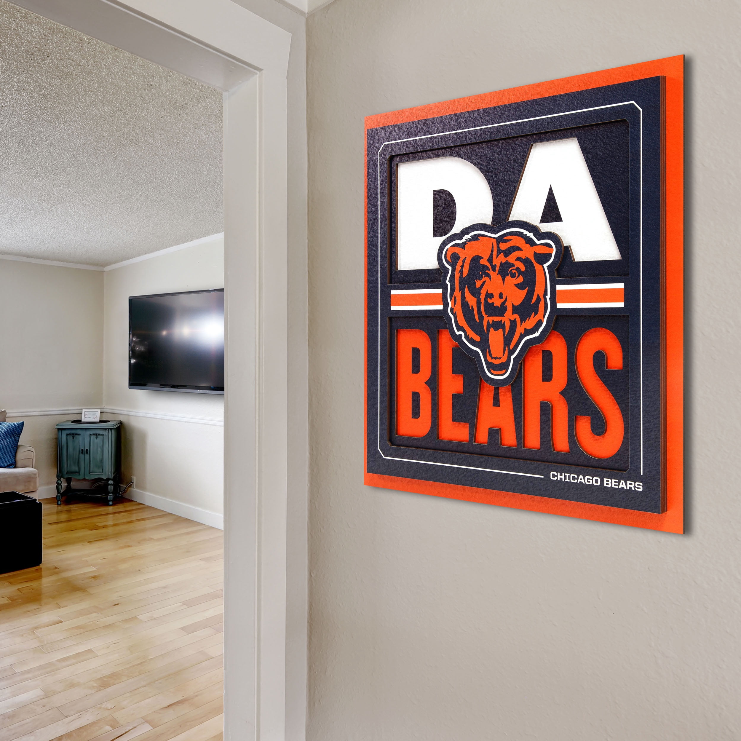 IDNA Chicago Bears 12" x 12" Slogan Series 3D Wall Art