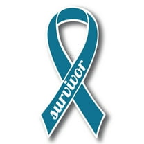 Magnet Me Up Support Cervical and Ovarian Cancer Survivor Teal Ribbon Magnet Decal, 3.5x7 In, Vinyl Automotive Magnet