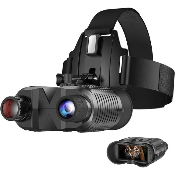 Aorsher Military Tactical Night Vision Goggles, 4K Head-Mounted Night Vision Binoculars, 8X Digital Zoom, 1312FT Viewing for Adults, Include 32GB SD Card
