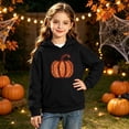 thumbnail image 6 of MKOSPLRT 3-14 Years Girls' Halloween Hoodie Kids Halloween Light Fleece Sweatshirts Spooky Season Graphic Pullover Tops with Pocket, 6 of 10