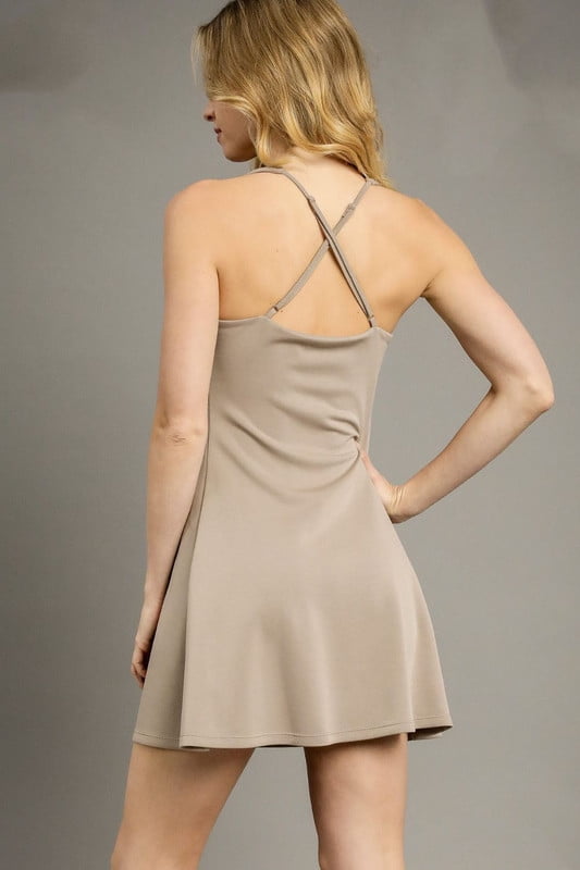 Umgee Crisscross Square Neck Active Dress
