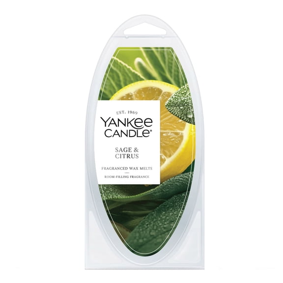 Yankee Candle Sage & Citrus Fragranced Wax Melts, 1 Pack of 6, 2.6 oz