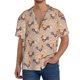 thumbnail image 1 of Balery Roosters In Floral Camisa Casual de Manga Corta con Botones para Hombre, Texturizada, Estilo Cubano, para Playa, Verano-Small, 1 of 5