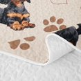 thumbnail image 5 of Homewish Cute Dachshund Quilt King,Dog Paw Prints King Coverlet Set,Beige,Heart Printed Decor,3 Pieces, 5 of 7