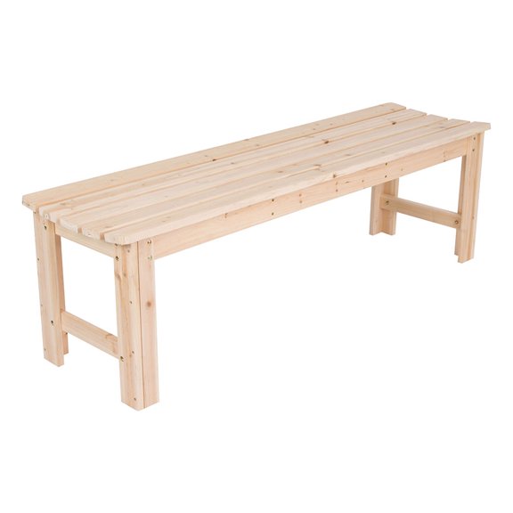 Shine Company 5 Foot Backless Yellow Cedar Bench for Garden and Patio, Natural