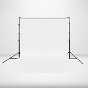 Adjustable Background Stand, 7ft Height x 10ft Wide Adjustable Photo Video Backdrop Stand with Carry Bag, Clamps for Wedding Party Stage Decoration Black