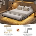 Floating Bed Frame Queen Size with LED Lights Metal Platform Queen Bed