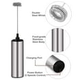 thumbnail image 2 of MEGICOT Rechargeable Milk Frother with Double Spring Whisk Head + Balloon Whisk Head, Adjustable 2-Speed Handheld Mini Foam Maker For Cappuccino, Coffee, Latte, Hot Chocolate, Egg, 2 of 7