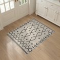 thumbnail image 3 of ODIKA 3'x5' Beige Black Diamond Geometric Washable Accent Rug Inspired Lattice Motifs With Traditional for Bedside, Nursery Room, Pet Friendly & Non-Shedding, 3 of 7