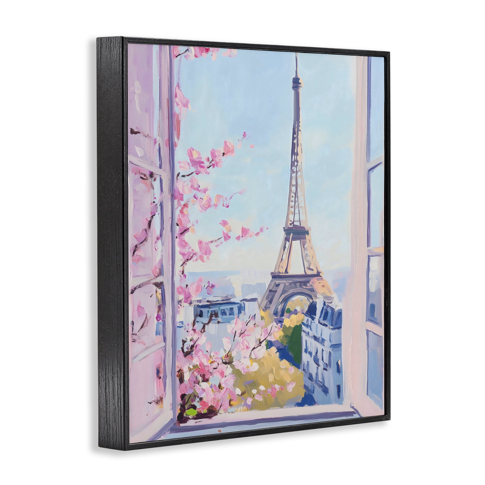 Stupell Industries Eiffel Tower View in Spring Black Framed Giclee Art, design by The Prints Vibe