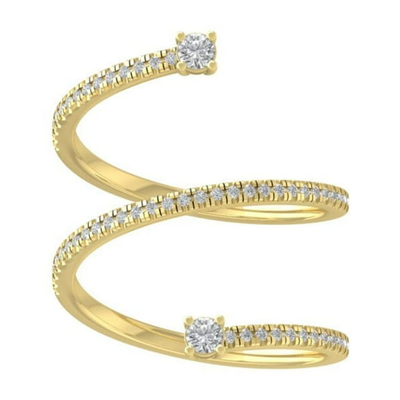 ARAIYA FINE JEWELRY 10K Yellow Gold Round-shape Lab Grown Diamond Bypass Ring (2/5 cttw, VS Clarity, D-F Color) Size 10