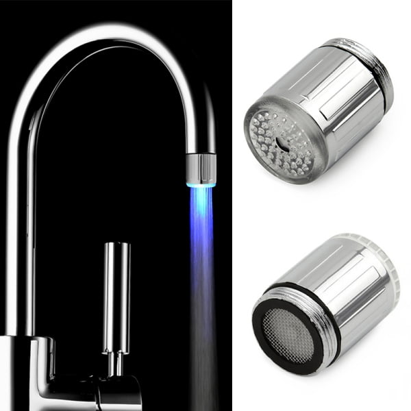 LED Light Kitchen Sink Faucet Spray Shower Head Spayer Automatic Changing Color 