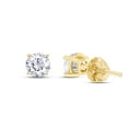 thumbnail image 3 of 0.12 Carat (Cttw) Round Cut White Natural Diamond 4-Prong Screw Back Solitaire Stud Earrings In 14k Yellow Gold Over Sterling Silver Jewelry For Women, 3 of 5