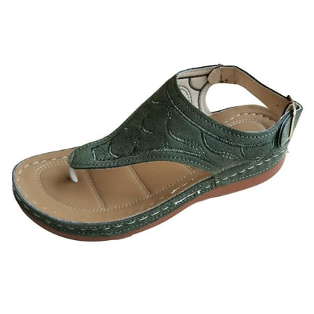 

Sandals For Women Summer Womens Wedge Heel Flip Flops Multicolor Embroidered Sandals Slippers Stylish Shoes