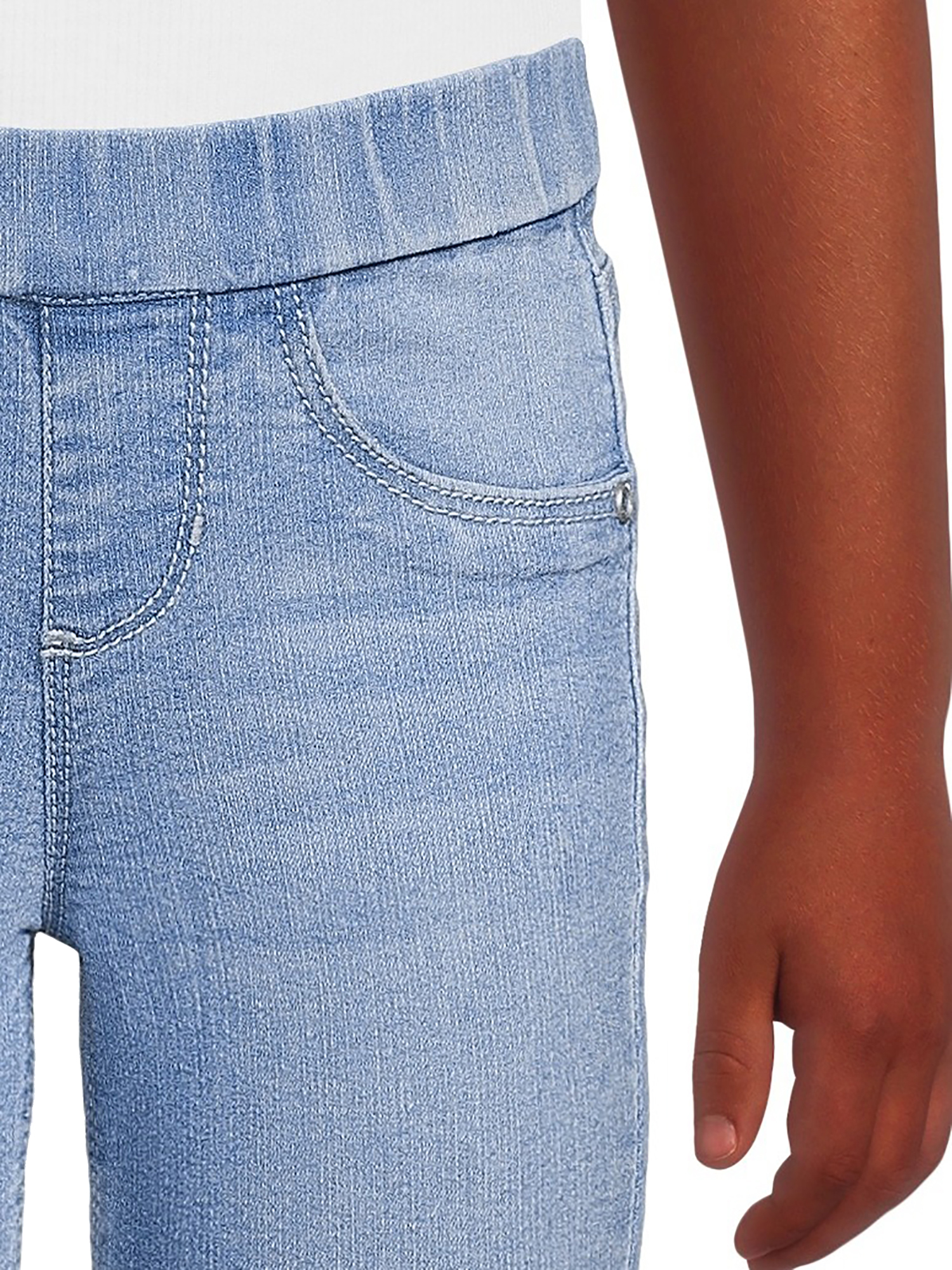 Blue Ink Pull-On Jean With  Shoe Charms, Sizes 4-6X