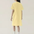 thumbnail image 4 of Sakmal Nightgowns for Women Soft 100% Cotton Comfy Nightshirt Short Sleeve Yellow Plain Nightgowns, 4 of 6