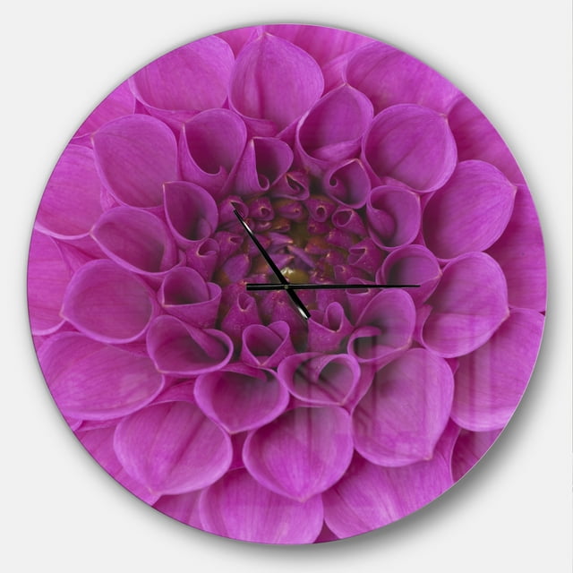 Designart 'Large Purple Flower and Petals ' Modern wall clock