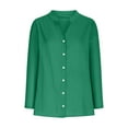 thumbnail image 7 of Jinhomg Two Piece Shorts Set for Women Cotton Linen Long Sleeve Shirts And Wide Leg Shorts Holiday Casual Tracksuits Green,XXXXL, 7 of 7