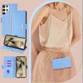 thumbnail image 2 of Crossbody for Samsung Galaxy S24 Ultra Wallet Case,Magnetic Closure Flip Card Slots RFID Blocking,Detachable Long Shoulder Chain & Wrist Lanyard,Shockproof PU Leather Phone Case,Blue, 2 of 9
