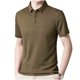 thumbnail image 2 of Blusa y camisa de manga corta con cuello vuelto para hombre, informal, holgada, cómoda, suave, de negocios, con botones, blusa de manga corta con cuello vuelto, camisa para hombre, tops de poliéster, 2 of 6
