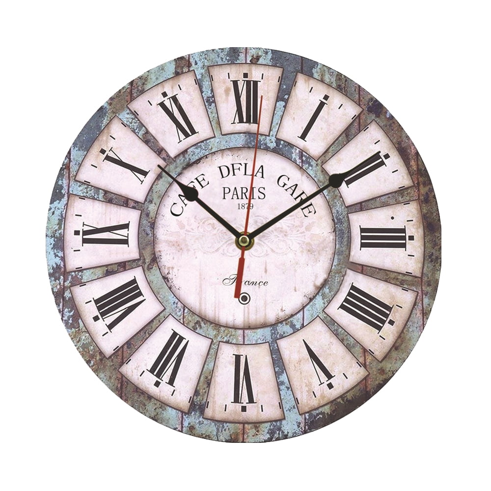 12inch thick wood kitchen wall clockretro farmhouse clock, silent