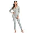 thumbnail image 2 of ANLIQI Women's Cotton Thermal Underwear Union Suits Long Henley Onesies Base Layer(Grey,M), 2 of 7