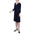 thumbnail image 2 of NY Collection Women's Ruched A-Line Dress, 2 of 4