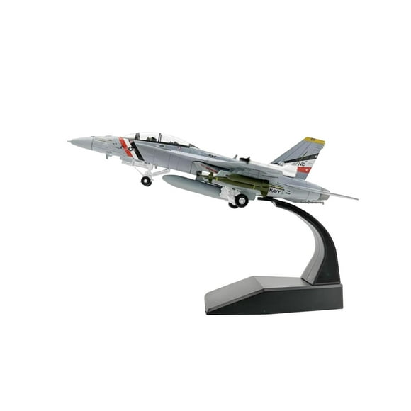 Avión a escala 1/100 F/a 18 Jet, modelo fundido a presión, avión de simulación con adorno de caza Base para estante del hogar, dormitorio, cafés,