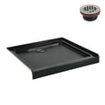 thumbnail image 4 of Streamline NT-2121-36BL-AL 36 in. x 36 in. Alcove Acrylic Shower Base in Glossy Black with Center Drain, ABS Drain Included, 4 of 9