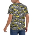 thumbnail image 2 of Zufioo Modern Yellow Excavator Print Men's Baseball Short Sleeve, Moisture Wicking Button-Down Hip Hop Tee-Large, 2 of 7