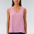 thumbnail image 2 of VOUZZA Women's Breathable V-Neck Tank Top Casual Solid Color Sleeveless Shirt Versatile Summer Shell Top Lightweight Basic Layering Blouse, 2 of 3