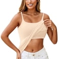 thumbnail image 6 of Women's Camisole Tank Top Solid Color Sleeveless Blouse Summer Lightweight Casual Basic Camisoles by Yigetop Beige L, 6 of 7