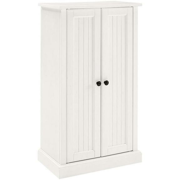 Pemberly Row 2-Door Coastal Wood Accent Cabinet in Distressed White