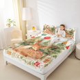 thumbnail image 4 of Homewish Kawaii Animal Deer 4 Pieces Queen Sheet Sets for Kids Children,Xmas Tree Ultra Soft Flat Sheet,Merry Christmas Queen Fitted Sheet,Lightweight Room Decor, 4 of 7