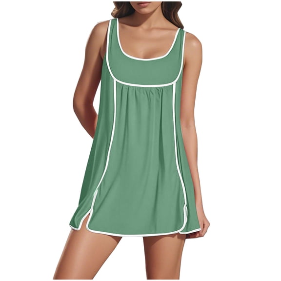 DecSea Women's Sleeveless Tennis Mini Dress Sporty Casual Summer Athletic Wear