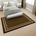 thumbnail image 6 of Ottomanson Border Area Rug 5' x 6'6" - Non Slip Low Pile Carpet, Dark Brown, 6 of 8