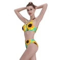 thumbnail image 6 of Picia Sunflowers With Green Leaves Women's High Waisted Bikini Scoop Neck Swimsuit Two Pieces Bathing Suit-Medium, 6 of 8