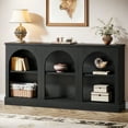thumbnail image 6 of Tribesigns Farmhouse Console Table, 63-inch 3 Tier Entryway Table with Storage, Wooden Sofa Console Behind the Couch for Hallway, Black, 6 of 8