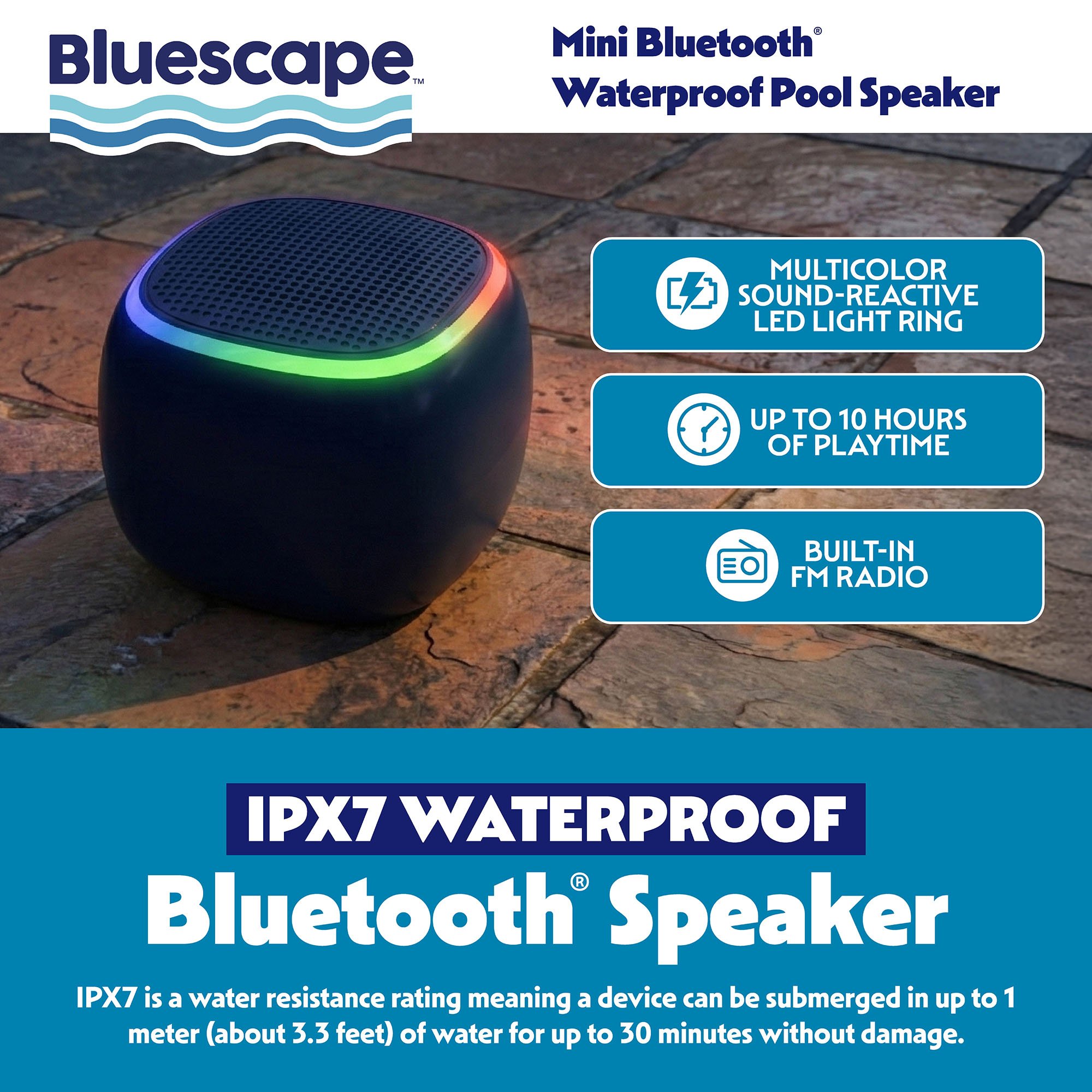 Bluescape Mini Portable Waterproof Bluetooth Speaker, Black photo 7