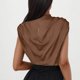 thumbnail image 3 of Mujeres Manga Corta Tops Casual Botón Sólido Cremallera Plegado Blusa Superior Poliéster, Manga Corta Señoras Moda para el Verano Y la Primavera, 3 of 6