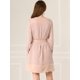thumbnail image 4 of Allegra K Vestido Recto Corbata Ojo De Cerradura Bloque De Color Manga Larga Con Cinturón Para Mujer Rosa XL Unique Bargains Vestidos, 4 of 6