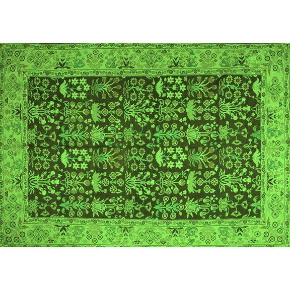 Ahgly Company Indoor Rectangle Persian Green Traditional Area Rugs, 5' x 7'