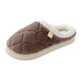 thumbnail image 4 of Womens House Slippers Plush Warm Comfy Memory Foam Winter Slip on Home Shoes Indoor Outdoor Nonslip Fuzzy Slides Coffee 8, 4 of 5
