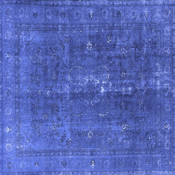 Ahgly Company Indoor Square Oriental Blue Industrial Area Rugs, 3' Square