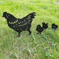 thumbnail image 2 of 4pcs Metal Chicken Garden Metal Stakes, Hollow Garden Animal Ornaments, 2 of 5