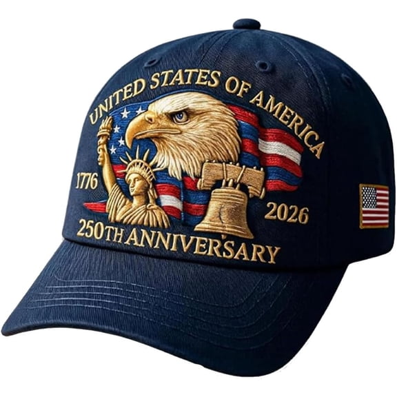 250 Anniversary USA Hat | 1776-2026 Patriotic Baseball Cap Adjustable for Men & Women, Embroidered 250 Year Commemorative Tribute Hat for Parades & Daily Wear